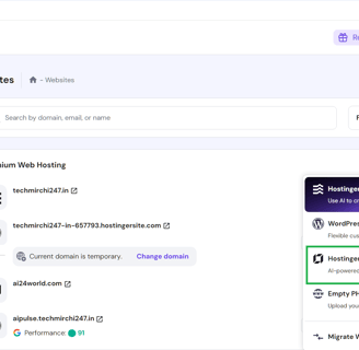 Hostinger AI website