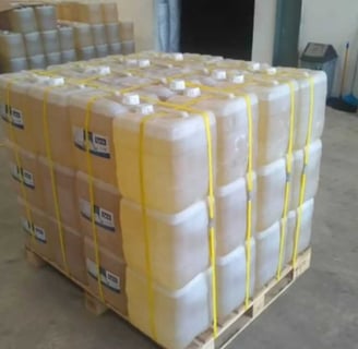 RBD coconut oil jerry can packaging