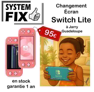 réparation écran switch lite en guadeloupe