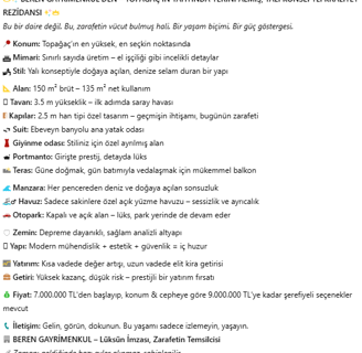 BEREN EMLAK'TAN SÜLEYMANPAŞA'DA 3+1 LÜX YALI DAİRESİ SATILIK KİRALIK TEKİRDAĞ EV KONUT YENİ SIFIR 0 