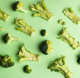 Broccoli dissected and displayed