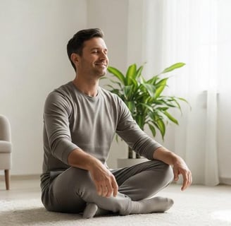homem meditando e relaxando