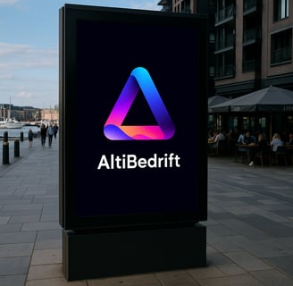 a large sign with a triangle shaped triangle