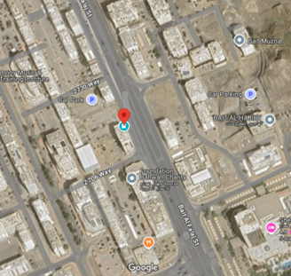 Manda on Google map. across Shraton Hotel, Ruwi, Oman