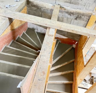 escalier deux carre-tournant en béton armée