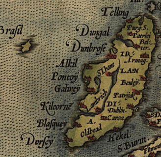 Hy-Brasil, also known as Brasil, on a map from 1572