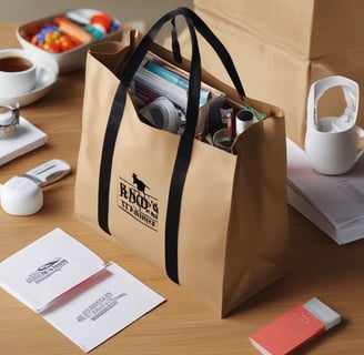 Una gran variedad de bolsas de papel kraft, bolsas de colores, bolsas reusables en distintos tamaños