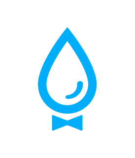 This is Dapper the water droplet.  The created icon for Butler House Wash that has a smile