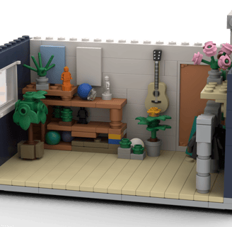 a lego - style room squeezie studio