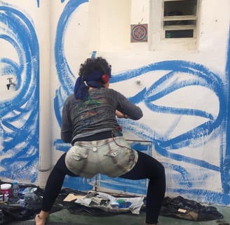 début de peinture murale