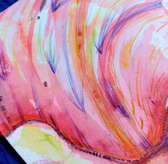 détails à l'aquarelle aux tons rouges