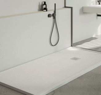 Solid Surface Composite Stone  Shower Curb Base by Shower Pans LLC MArco Series