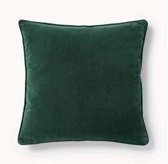 a green velvet cushion 