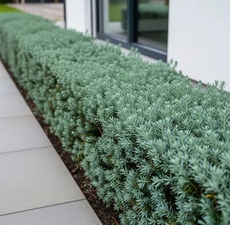 Teucrium recortado en forma de cubo resalta plateado