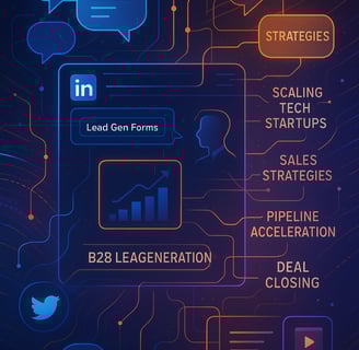 LinkedIn search showing B2B content and founder-led posts generating engagement.