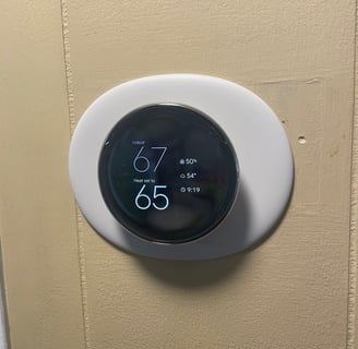 Photo with a thermostat control unit instaleld for ShirleyW - a Google Review