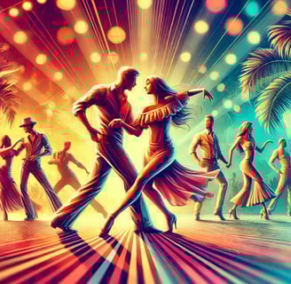 a couple dancing in a dance floor