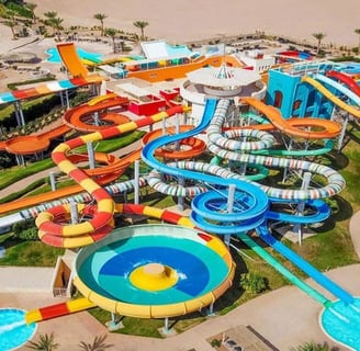 Twister water slide at Makadi Water World aqua park, Hurghada