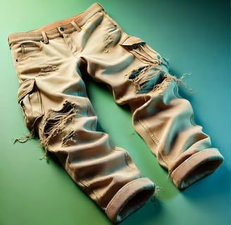 Pair of ripped work pants - ready to be mended!