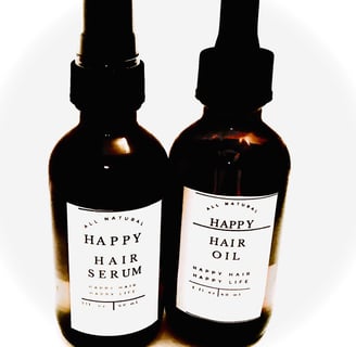 The happy bundle with the hair oil and hair serum