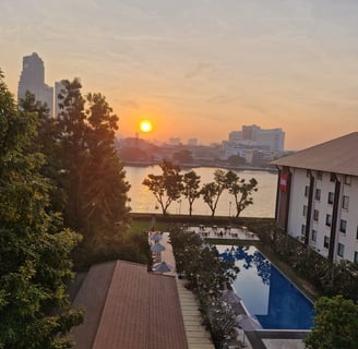 Ibis Riverside - View from our Family Room at Sunset