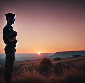 image militaire devant drapeau français