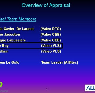 CMMI Appraisal Team, I was CMMI ATM on Project Management Area with FX De Launet