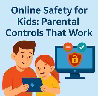 “Illustration of Australian parents using parental controls to protect kids online in 2025”
