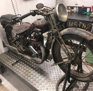 restauration moto ancienne alcyon 350 mt