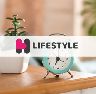 Badge of Lifestyle service, with an alarm clock to signify sleep
