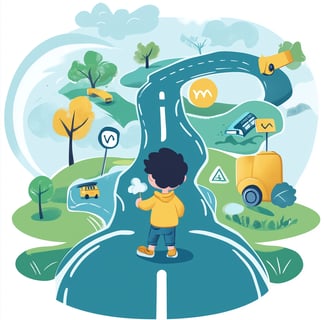 IIllustration of learning journey, with steps for different child age groups