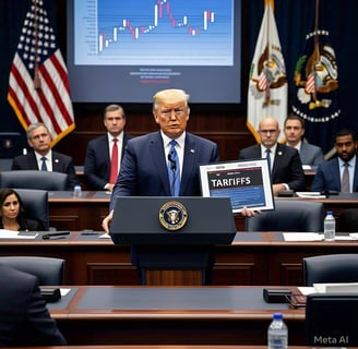 Trump announcing tariff's