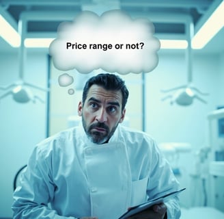 Dentist thinking if we should quote a price range to a patient or not