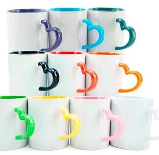 Caneca de cerâmica alça de coração