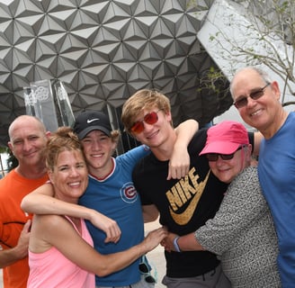 Family on vacation at Epcot