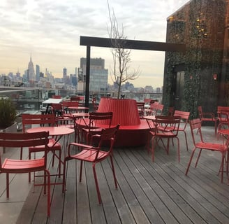 Rooftop aménagé pour accueillir clients ou collaborateurs