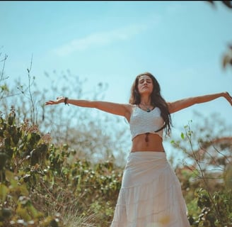 healthy women in nature