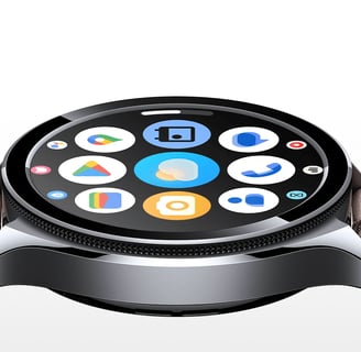 a smart watch with a leather strap