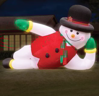 reclining inflatable snowman