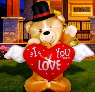 inflatable I LOVE YOU bear decoration