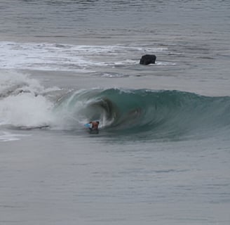 perfect left been ridden by a bodyboarder