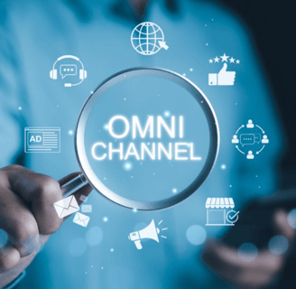 Magnifying glass and Omnichannel