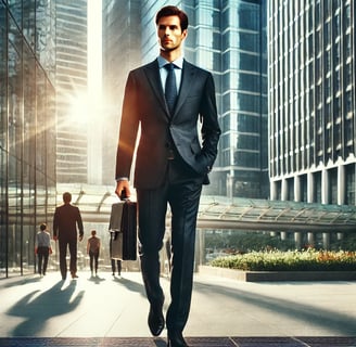 Man in a suit walking to work a subtle reference to concealed carry firearm training preparedness