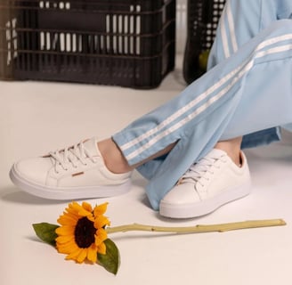 Tenis Couro Legitimo Branco Feminino Casual - Branco