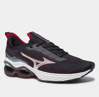 Tênis Mizuno Wave Invictus 4 Masculino - Preto+Vermelho