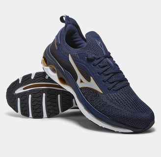 Tênis Mizuno Wave Legend 3 Masculino - Marinho+Dourado