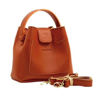 Bolsa Saquinho Transversal Regulável WilliBags Com Divisórias Internas Alça de Mão Bolso Externo - C