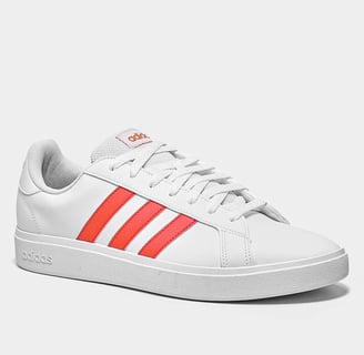 Tênis Masculino Adidas Grand Court Base - Branco+Laranja