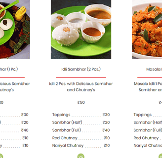 Menu Image of South Indian Food