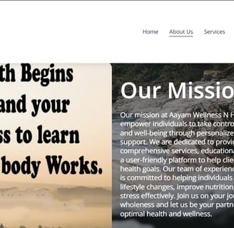 About Us Page of Wellness Website